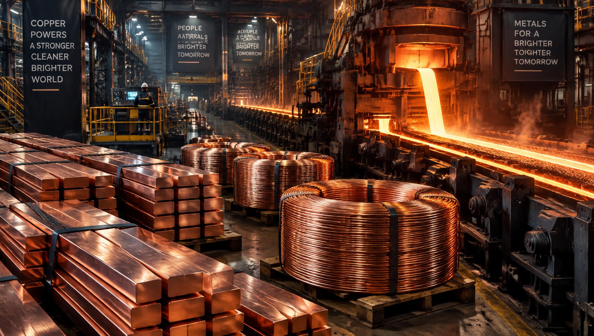 Copper casting line and finished busbars